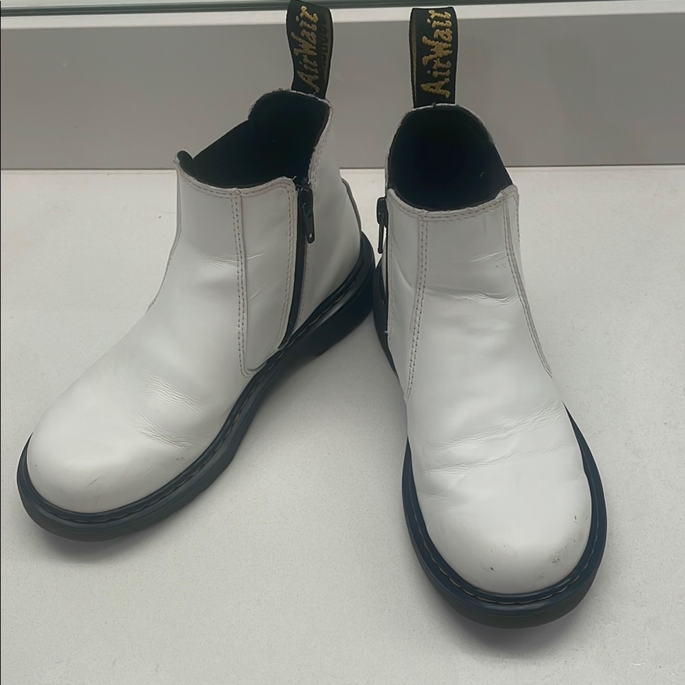 Dr. Martens White Leather Boots